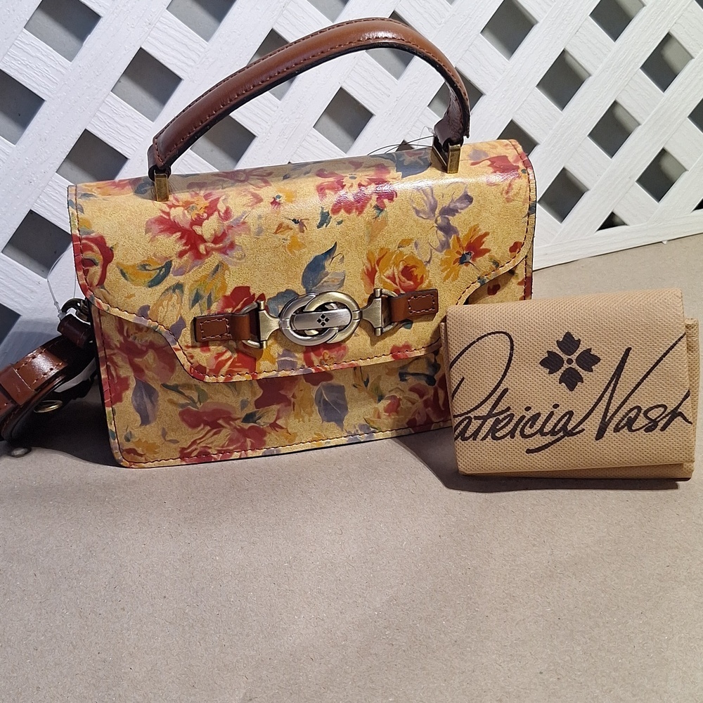 NWT Patricia Nash Womens Vintage Vegetable Tan Porcili Top Handle Bag